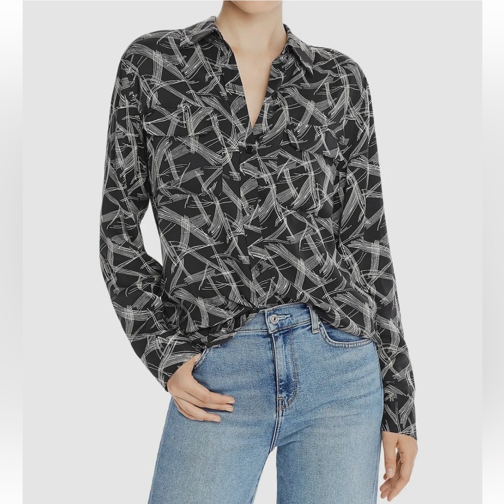 Equipment Signature Printed Silk Blouse Size M